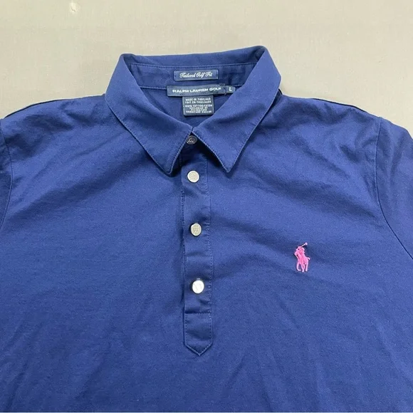 Ralph Lauren Golf Tailored Golf Fit Polo Long Sleeve Top, Blue - Womens Large - Picture 2 of 12
